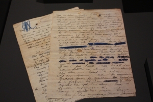 Letter written in prison by Thomas Cummins with censors marks shown.