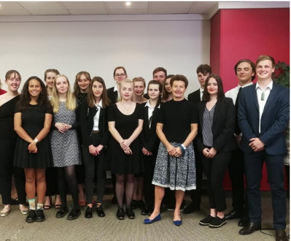  The French and New Zealand Young Ambassadors with the French Ambassador to New Zealand, Her Excellency Florence Jeanblanc-Risler. 23 April 2018