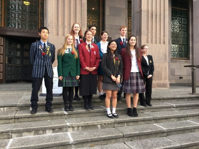 2016 Young Ambassadors outside The Great War Exhibition Museum
