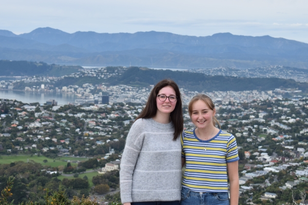 Emma and I taking in the stunning view of Wellington.